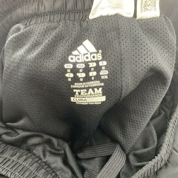 Adidas Black Track Pants Mens Size Medium Classic Swooshy Leg Zip Venting Active - Picture 6 of 7